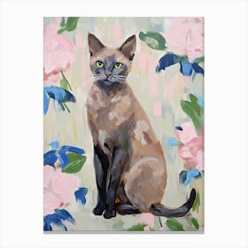 A Tonkinese Cat Painting, Impressionist Painting 4 Canvas Print