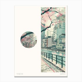 Tokyo Japan 3 Cut Out Travel Poster Canvas Print