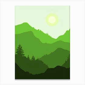 Green Mountains Canvas Print