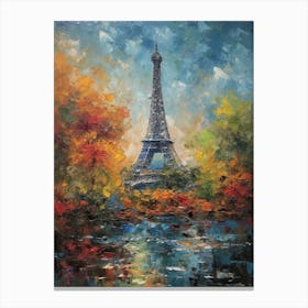 Eiffel Tower Paris France Monet Style 36 Canvas Print