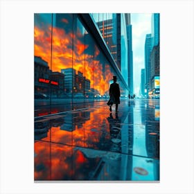 Portrait Of A Man in Reflection Canvas Print