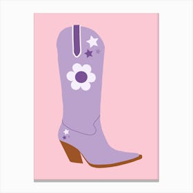 Cowboy Boot | 06 - Pink And Purple Canvas Print