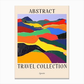 Abstract Travel Collection Poster Uganda Canvas Print