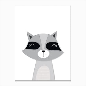 Scandi Cute Raccoon Canvas Print