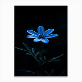 Dark Blue Flower 1 Canvas Print