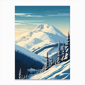 Whistler Blackcomb   British Columbia, Canada, Ski Resort Illustration 0 Simple Style Canvas Print