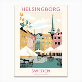 Helsingborg, Sweden, Flat Pastels Tones Illustration 3 Poster Canvas Print