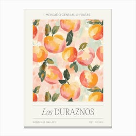 Peach Fruit Market, Vintage Impressionist Peaches Canvas Print