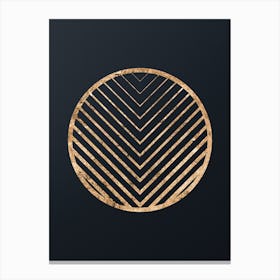 Geometric Gold Glyph Abstract on Dark Teal n.0007 Canvas Print