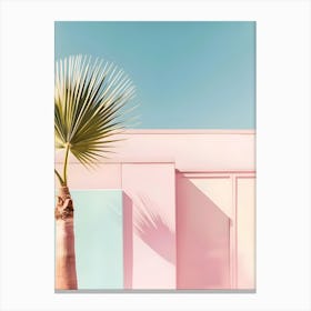 Palm Tree In Front Of Pink Wall Toile