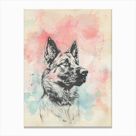 German Shepherd Dog Watercolour Illustration Canvas Print