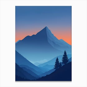 Misty Mountains Vertical Composition In Blue Tone 18 Canvas Print