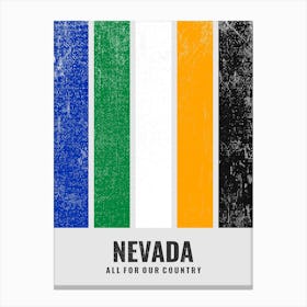 Vintage Minimalist Nevada State Flag Colors With Motto Canvas Print