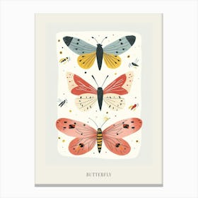 Colourful Insect Illustration Butterfly 15 Poster Canvas Print