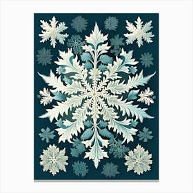 Cold, Snowflakes, Vintage Botanical 1 Canvas Print