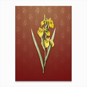Vintage Irises Botanical on Falu Red Pattern n.0892 Canvas Print