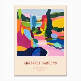 Colourful Gardens Dunedin Botanic Garden New Zealand 3 Red Poster Canvas Print