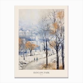 Winter City Park Poster Hangang Park Seoul 3 Canvas Print
