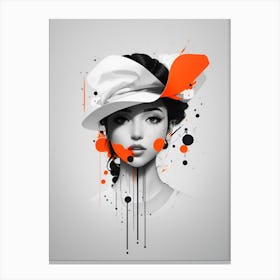 Girl With Hat Canvas Print
