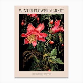 Christmas Cactus 4 Winter Flower Market Poster Canvas Print