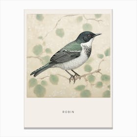 Ohara Koson Inspired Bird Painting Robin 4 Poster Canvas Print