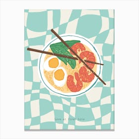 Checkerboard Ramen Illustration Canvas Print