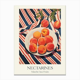 Marche Aux Fruits Nectarines Fruit Summer Illustration 2 Canvas Print