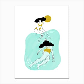 Yellow Swimmers Canvas Print