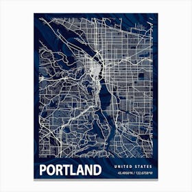 Portland Crocus Marble Map Canvas Print