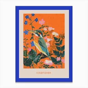 Spring Birds Poster Kingfisher 3 Canvas Print