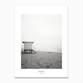 Poster Of Anzio, Italy, Black And White Photo 4 Canvas Print