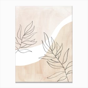 Neutral plants Abstract Painting Canvas Print