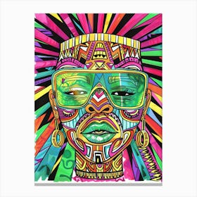 African Woman With Sunglasses Canvas Print