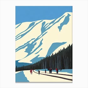 Hemsedal 2, Norway Midcentury Vintage Skiing Poster Canvas Print