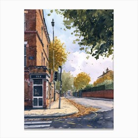 Havering London Borough   Street Watercolour 2 Canvas Print