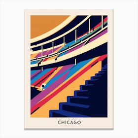 Wrigley Field Chicago Colourful Travel Poster Canvas Print