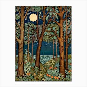 William Morris Moonlight In The Woods 16 Canvas Print