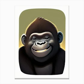 Baby Gorilla Smiling, Gorillas Cute Kawaii 4 Canvas Print