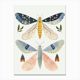 Colourful Insect Illustration Whitefly 12 Canvas Print