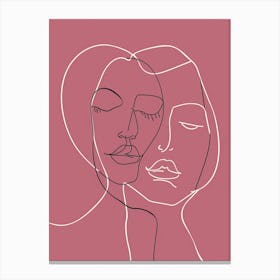 Line Art Intricate Simplicity In Pink 9 Canvas Print