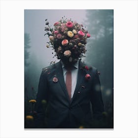 Detail Man With Flowers Canvas Print