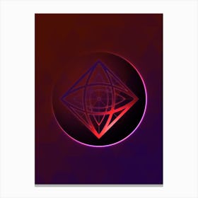 Geometric Neon Glyph on Jewel Tone Triangle Pattern 181 Canvas Print