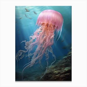 Sea Nettle Jellyfish Illustration 4 Canvas Print