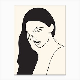 Drawing Female Face Portrait I Canvas Print