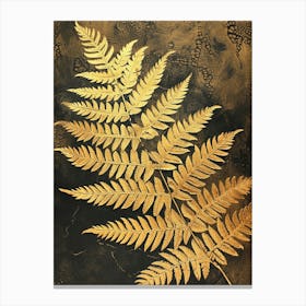 Golden Leather Fern Painting 2 Canvas Print