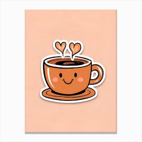 Cute Coffee Cup Canvas Print