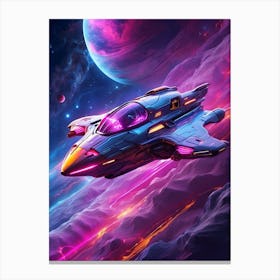 Spaceship In Space 2 Canvas Print