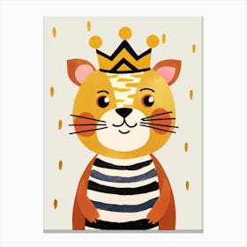 Little Tiger 1 Wearing A Crown Canvas Print