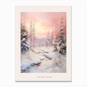 Dreamy Winter Painting Poster Lapland Finland 6 Canvas Print