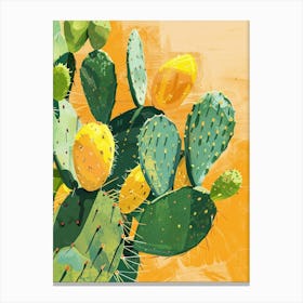 Lemon Ball Cactus Minimalist Abstract Illustration 1 Canvas Print